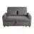 Justine 54" Brown Corduroy Convertible Sleeper Loveseat