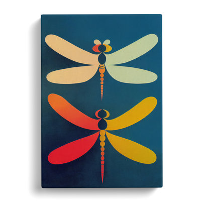 XC1022-3792X Retro Dragonflies - Wrapped Canvas Print