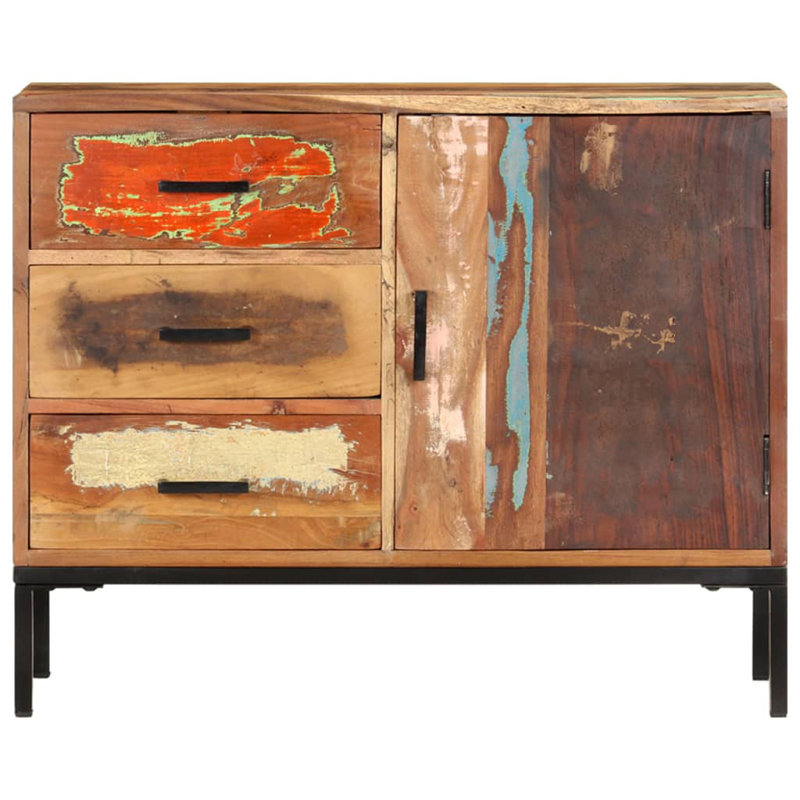Arcadia Sideboard 34.6" x 11.8" x 28" Solid Mango Wood, Multicolor