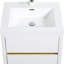Meuble-lavabo mural 24 po avec lavabo, meuble de rangement flottant pour salle de bain avec comptoir en résine de pierre et tiroirs à fermeture en douceur