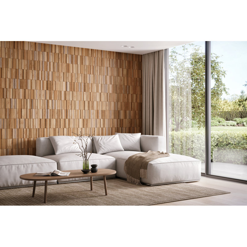 UltraWood Teak Natural Jointless Vertical Wall Paneling