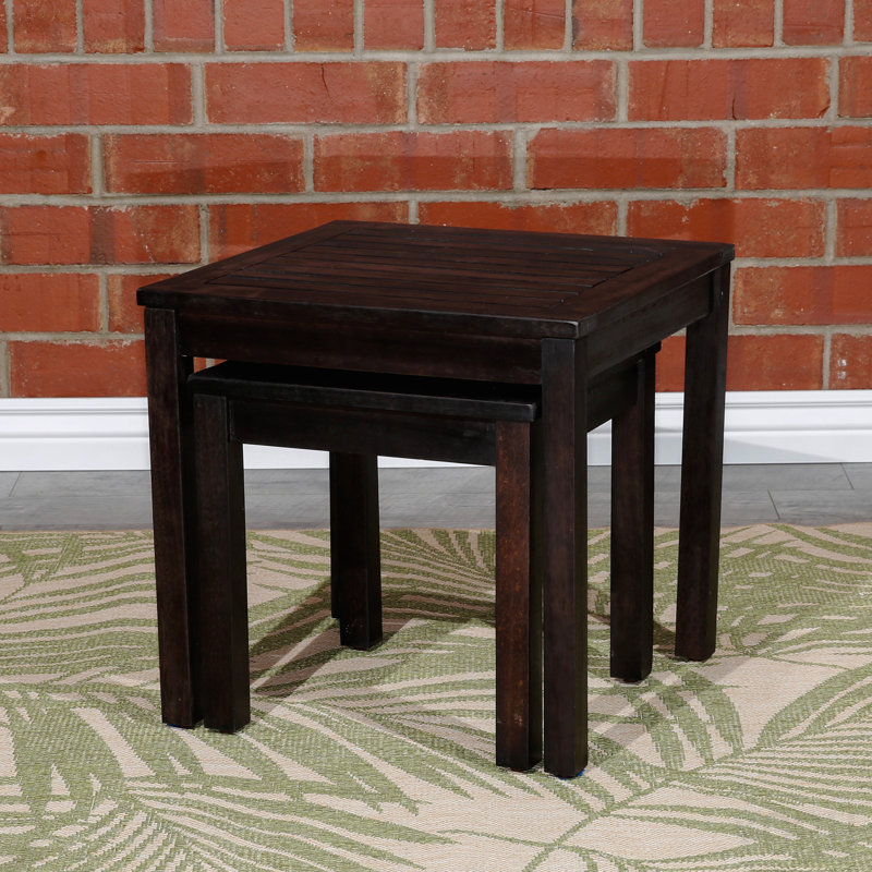 2-Piece Eucalyptus Nesting Table Set, Espresso