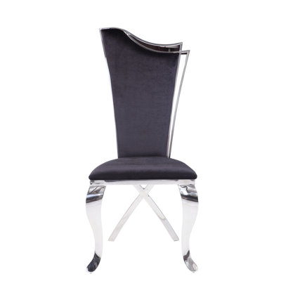 Ensemble de 2 chaises de salle à manger en acier inoxydable
