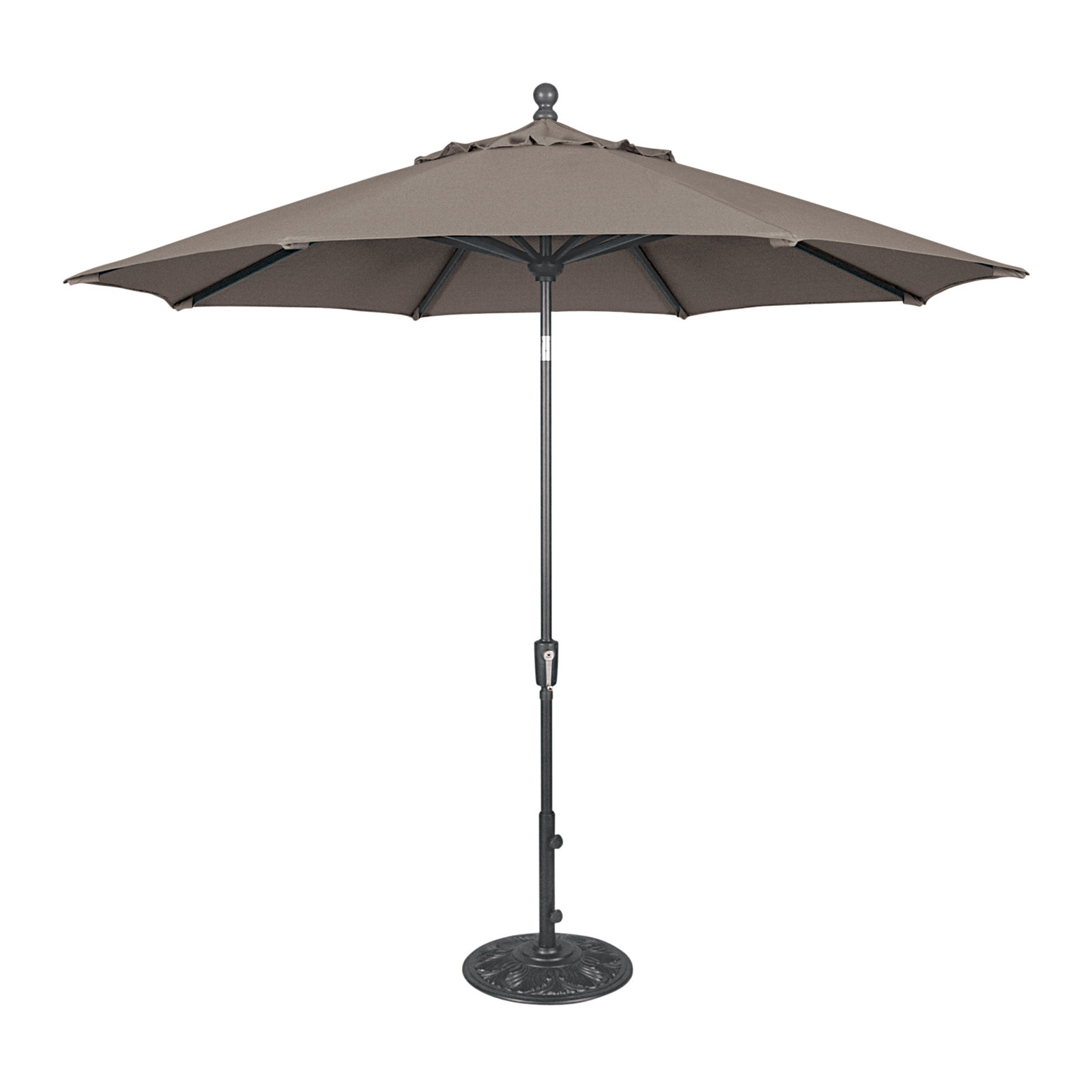 Canela 9' Market Umbrella, Taupe Canvas, Anthracite