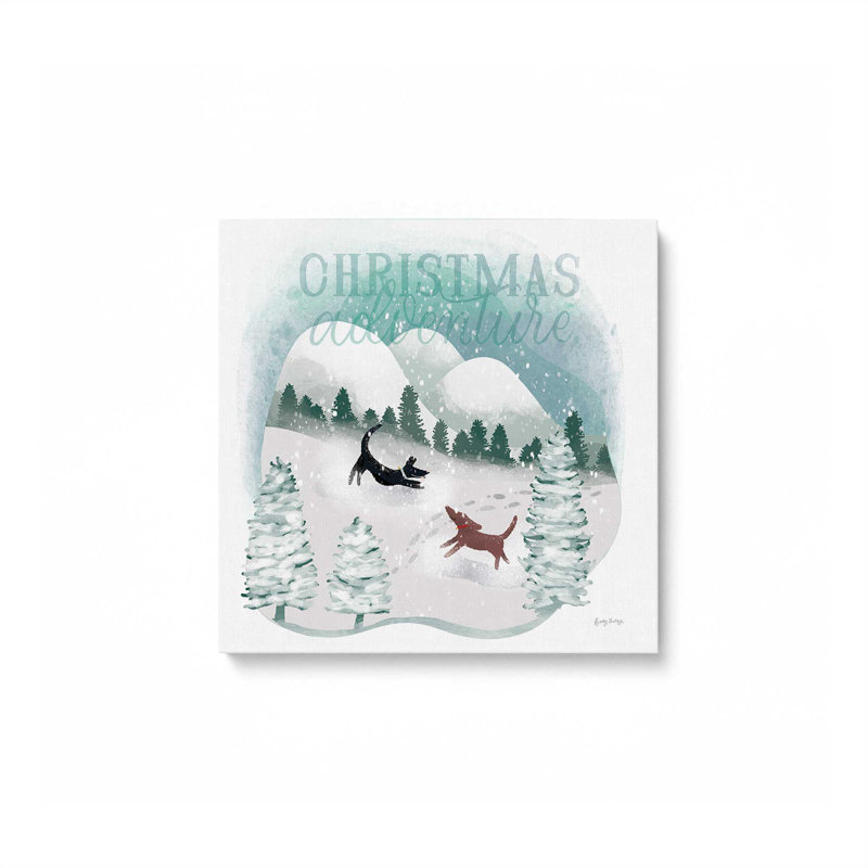 «Christmas Fun in Snow I», impression, Toile tendue, H 12 po x l 12 po x P 1,25 po