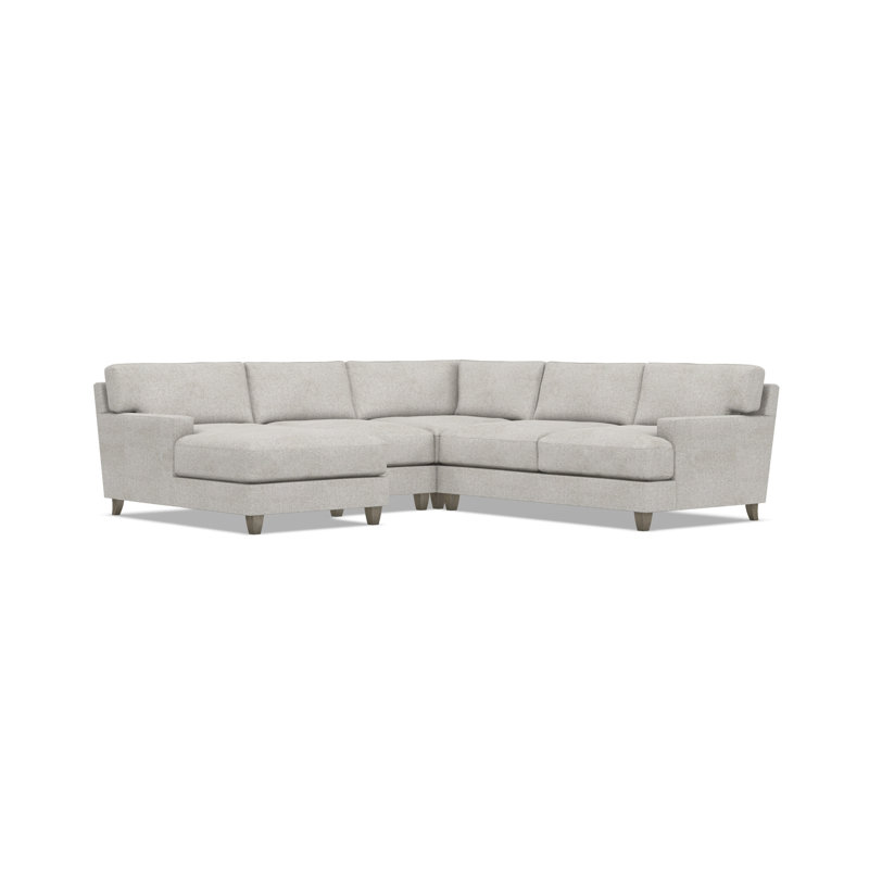 Mila Sectional, Light Gray Polyester, 33.5" H x 107" W x 107" D, Left Hand Facing