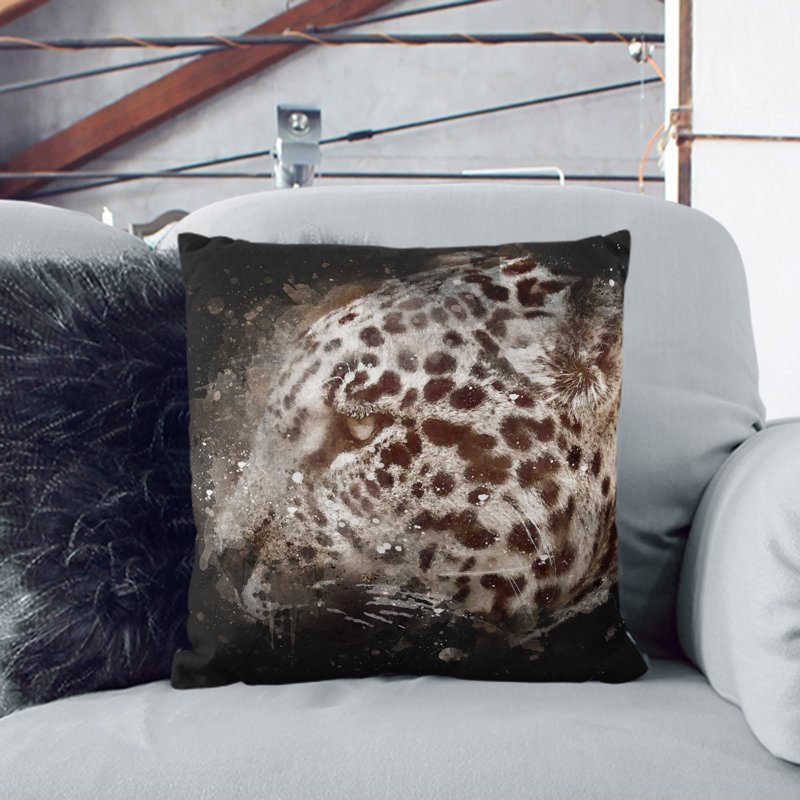 Jaguar Scatter Cushion, Stone, 40cm H x 40cm W x 15cm D
