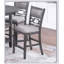 Ensemble de salle à manger à hauteur de comptoir 5 pièces gris avec table ronde, tablettes et 4 chaises hautes pour maisons contemporaines modernes