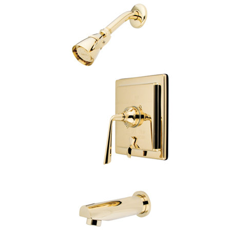 Copenhagen Tub and Shower Faucet Trim, Polished Brass