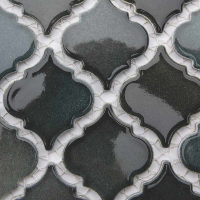 Hudson Tangier 2" x 2" Porcelain Arabesque Mosaic Wall & Floor Tile, Stormy Night