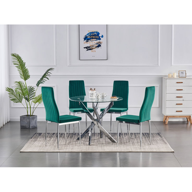 Gabriela 4 - Person Dining Set, Green