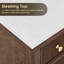 Lala 84" Double Bathroom Vanity with Grain White Engineered Stone Countertop with Mirror-730370383