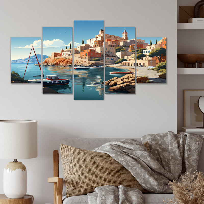 Capri, Italie, paysage côtier, rêve V - Paysage, Italie, art mural multipanel
