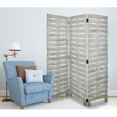 Vann 63'' W x 72'' H 3 - Panel Solid Wood Folding Room Divider