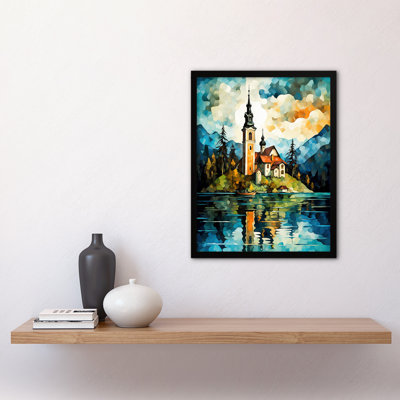 Lake Bled Vibrant 17th Century Church On Slovenia Island - Single Picture Frame Print