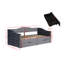 Structure de lit double pleine grandeur, structure de lit tapissier avec tête de lit, 2 tiroirs de rangement et 2 chargeurs USB, pieds et lattes en bois massif, aucun sommier nécessaire, lit double gris-625268852