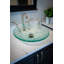 Lavabo de salle de bain vasque circulaire en verre Embossed Waves