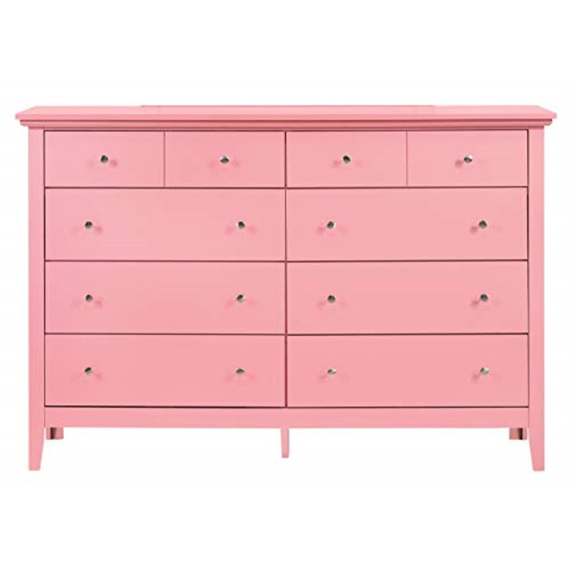 Hammond 8 Drawer 59" Double Dresser, Pink