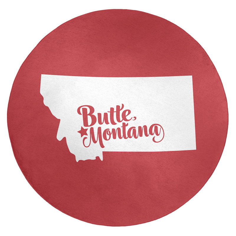 Tapis de zone rouge en butte montana, Rond 5 pi