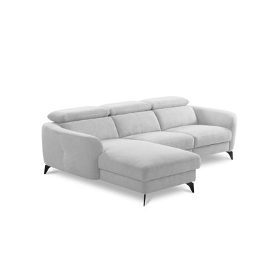 Brighton Power Reclining Corner Sofa with Adjustable Headrests in Chenille Fabric