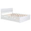 Cadre de lit double moderne avec lit gigogne simple et 2 tiroirs pour blanc brillant et blanc délavé-1714443968