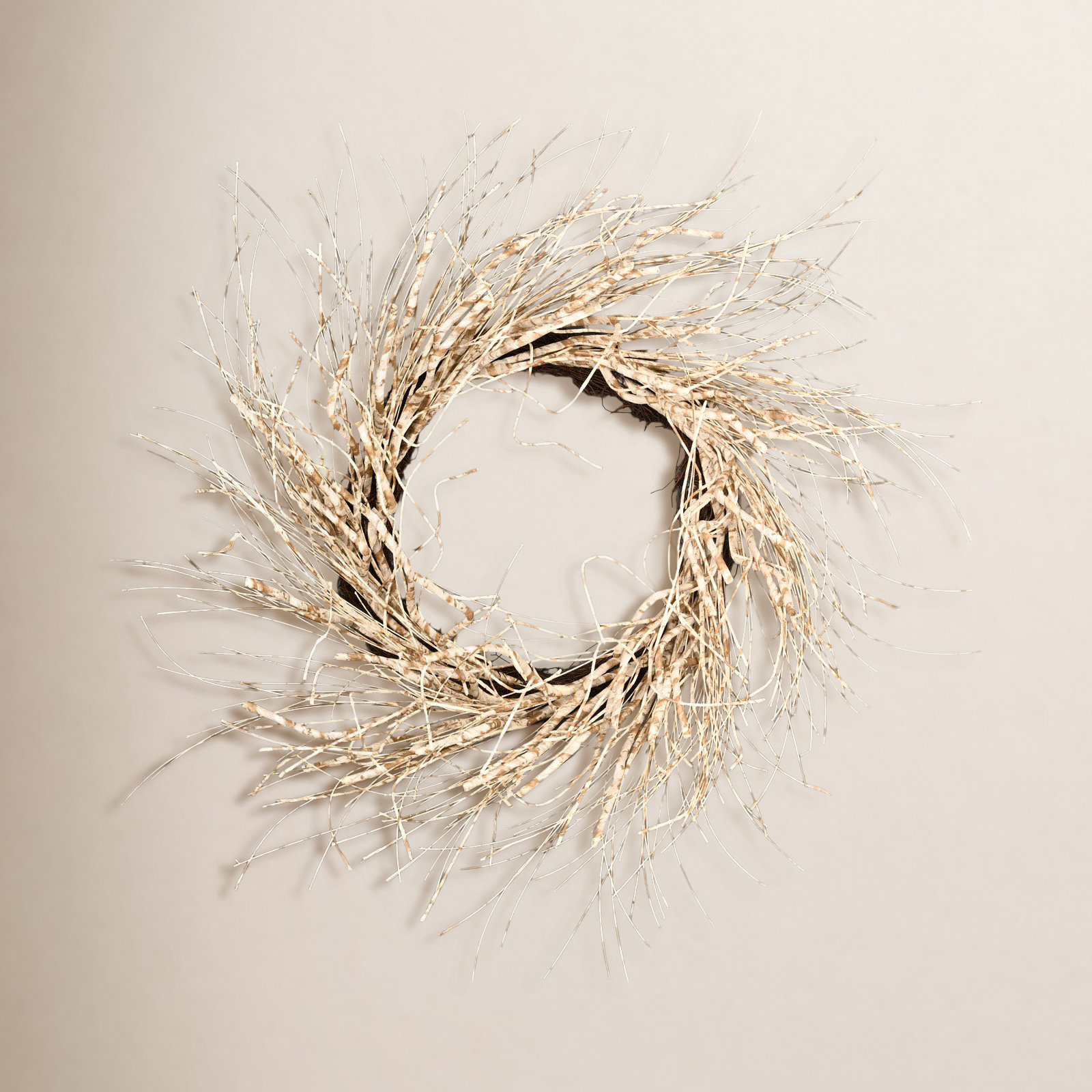 26" Handcrafted Birch and Grapevine Everyday Wreath