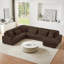 Canapé modulaire surdimensionné de 129 po en forme de U de 129 po Canapé moderne recouvert de velours côtelé avec une chaise longue pour le salon, brun-333080115