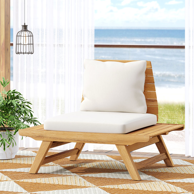 Fauteuil club Sedona, Coussin gris beige / structure naturelle