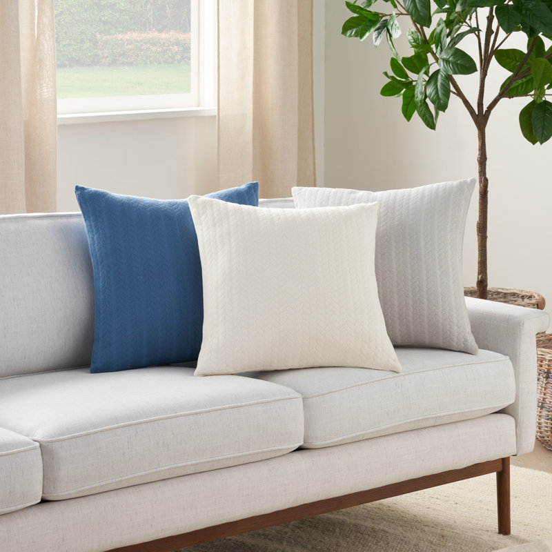 Light Grey Cotton Euro Throw Pillow 18" x 18"