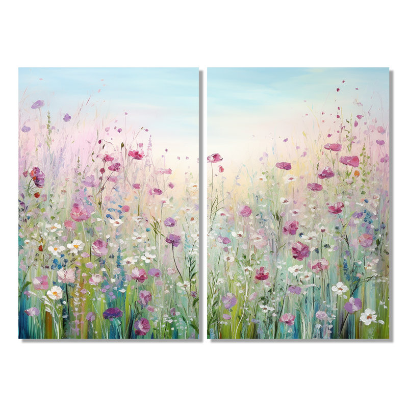 Fleurs sauvages prés - décoration murale traditionnelle, Wrapped Canvas, Does Not Apply, 36" H x 48" W