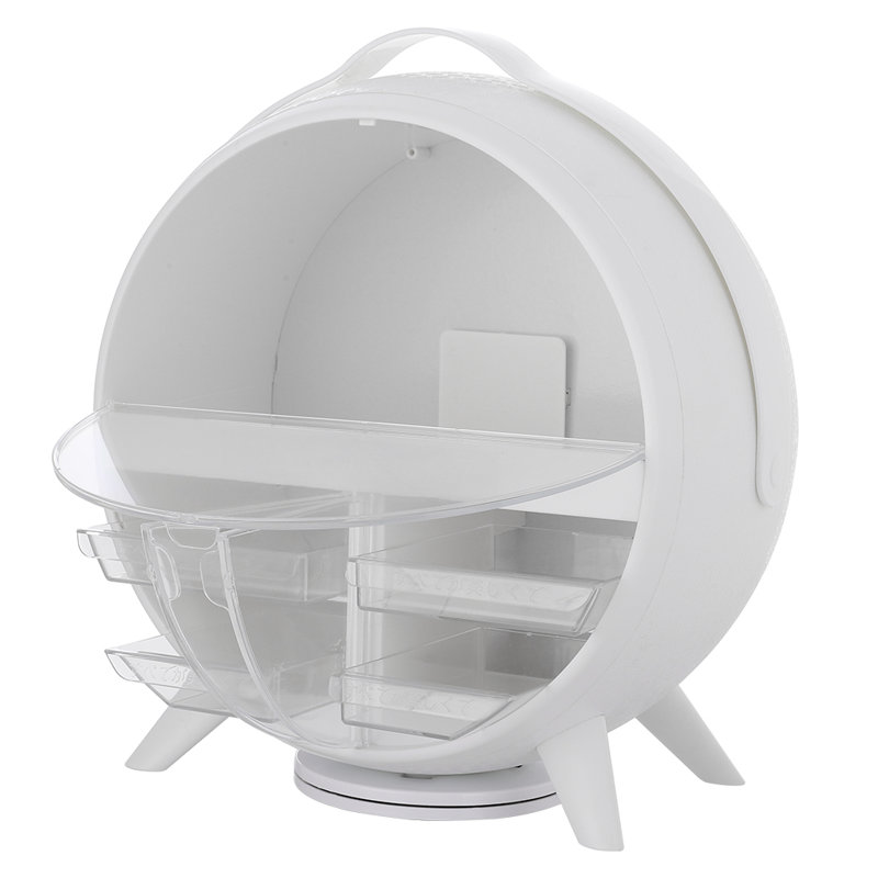 Neymar Plastic 4 Compartment Makeup Organiser, White