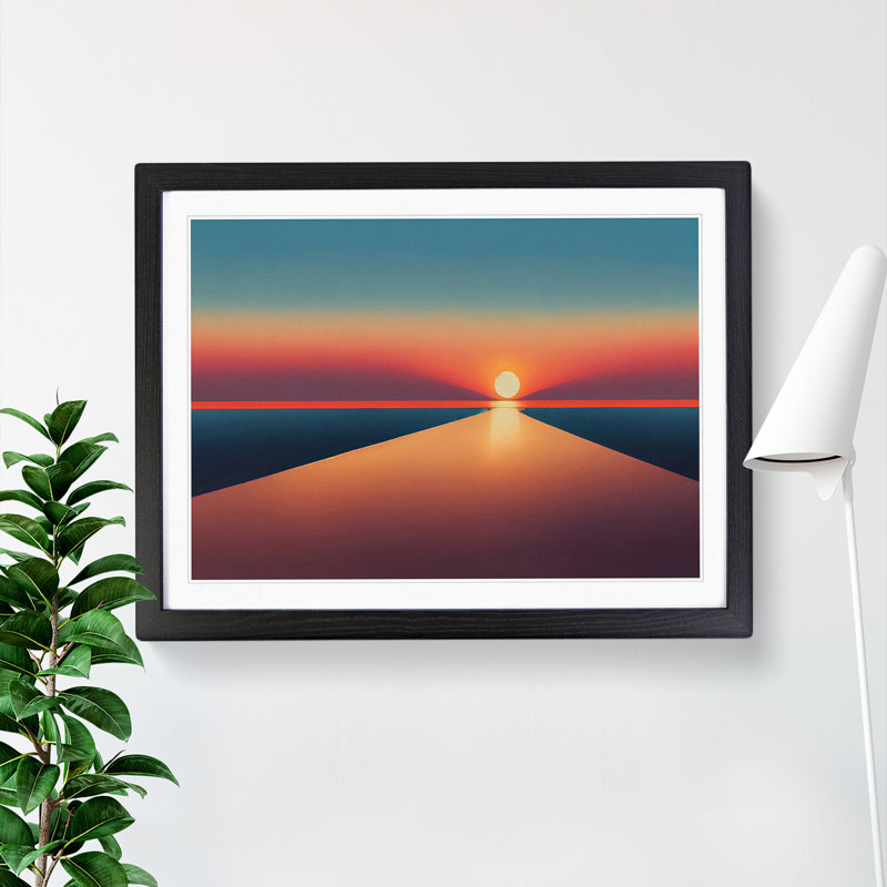 XH1022-6186X Modern Sunset Vol.2 Abstract - Single Picture Frame Print, 46cm H x 64cm W x 2cm D, Black