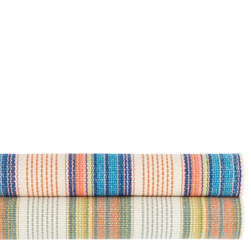 Sloane Stripe Sunset Handwoven Cotton Rug, Rectangle 9'6" x 13'6"