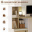 Oak Effect Home Office Desk with Hanging File Holder & Open Bookshelf, Compact Study Workstation