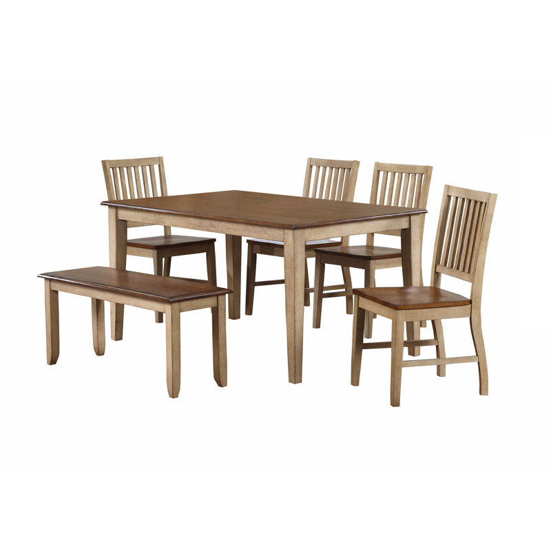 Huerfano Valley 6 - Person Solid Wood Top Four Leg Base Dining Set
