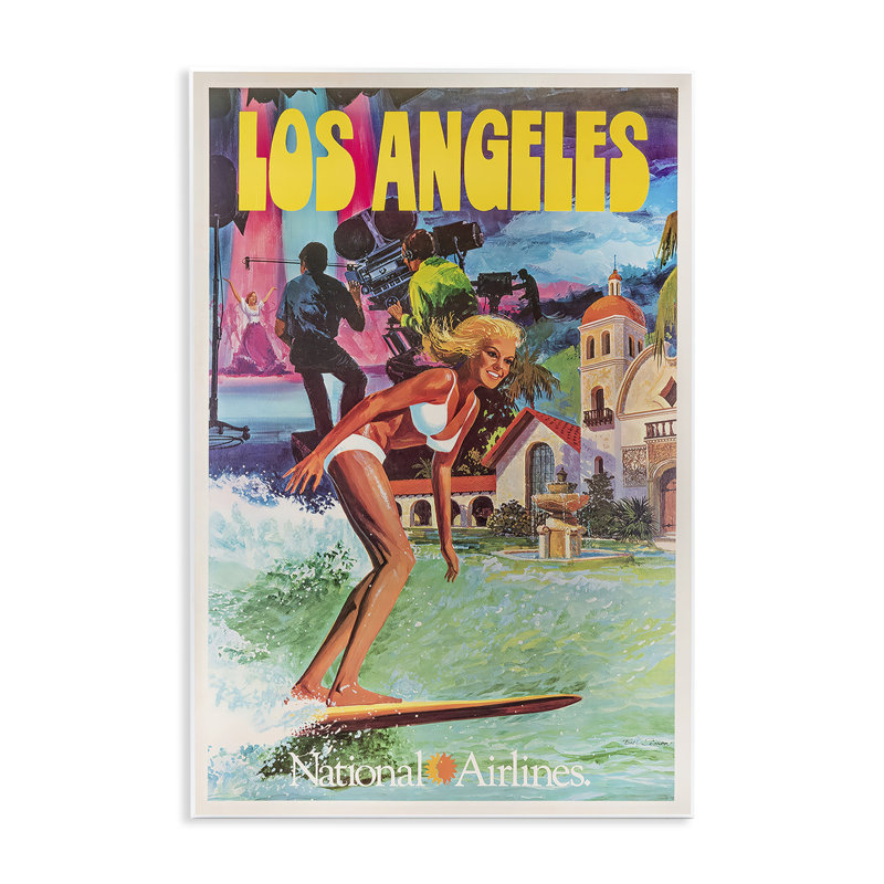 Plaque murale rétro Los Angeles, design par Vintage Posters, H 19 po x l 13 po