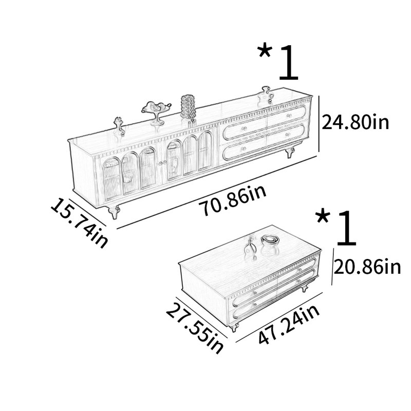 TV stand and coffee table combination