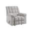 Fauteuil inclinable manuel berçant Winy, grille de coussin capitonnée gris chenille