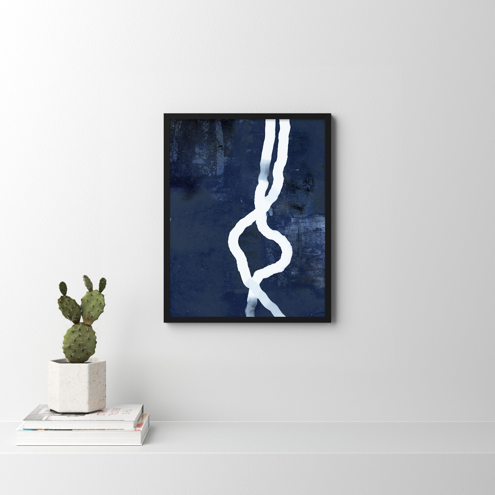 White Rope 3 by Jacques Pilon, 25" H x 20" W, Black