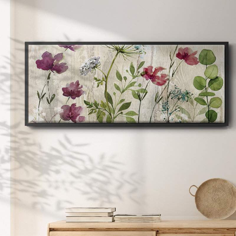 Meadow Flowers I- Framed Canvas, 20" H x 50" W