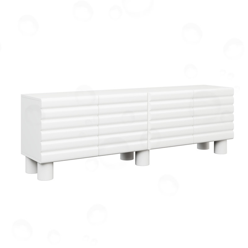Meuble télé avec tablettes réglables, White