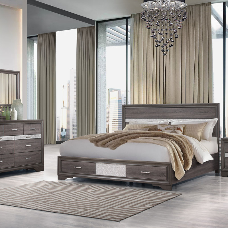 RYDER SPARKLE GREY FULL BED