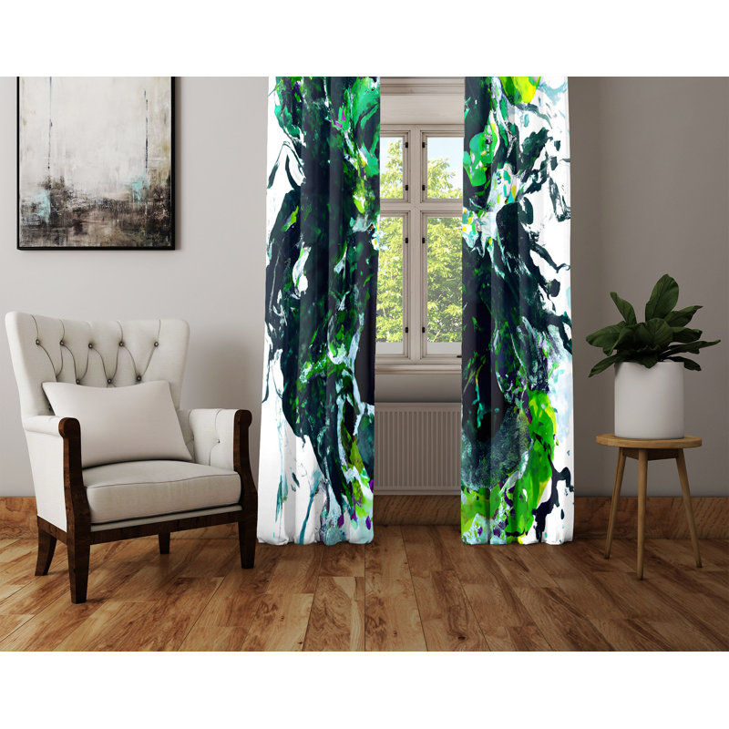 Paire de rideaux semi-transparents en polyester Denetria, L 56 po x L 78 po
