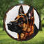 Chien de berger allemand en vitrail, panneaux en verre coloré pour décoration de fenêtre-129205922