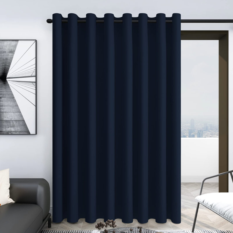 Penkridge Room Darkening Curtain Single Panel, 100" W x 108" L, Navy Blue
