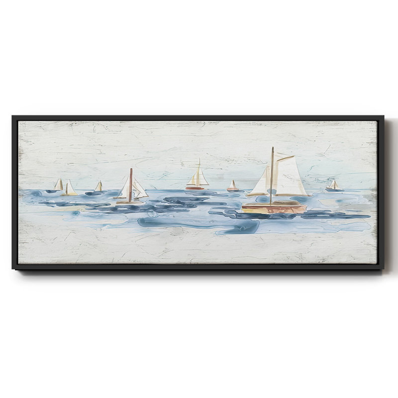 Bateaux sur l'eau II, H 20 po x l 50 po x P 1,5 po, Noir
