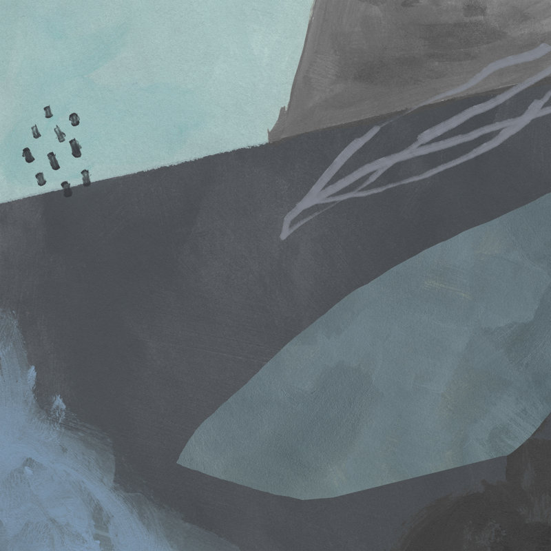 Steely Abstract II by Jacob Green - Wrapped Canvas Painting, 51cm H x 51cm W x 3.8cm D