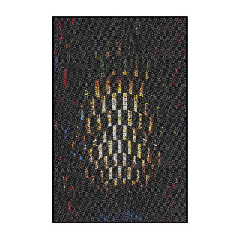 Tapis noir à motif géométrique Kaine, Rectangle 8 pi x 10 pi