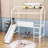 Skokie Twin Size Metal House Loft Bed with Slide and Writable Board by Harper Orchard-857259207