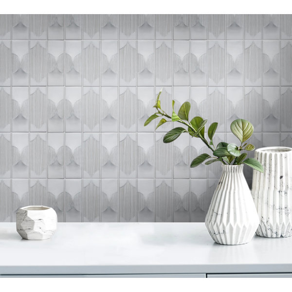 Arabesque Textured Handmade Cream 12-1/2-In X 16-In Porcelain Mosaic Floor And Wall Tile(1.39-Sq. Ft/ Piece)